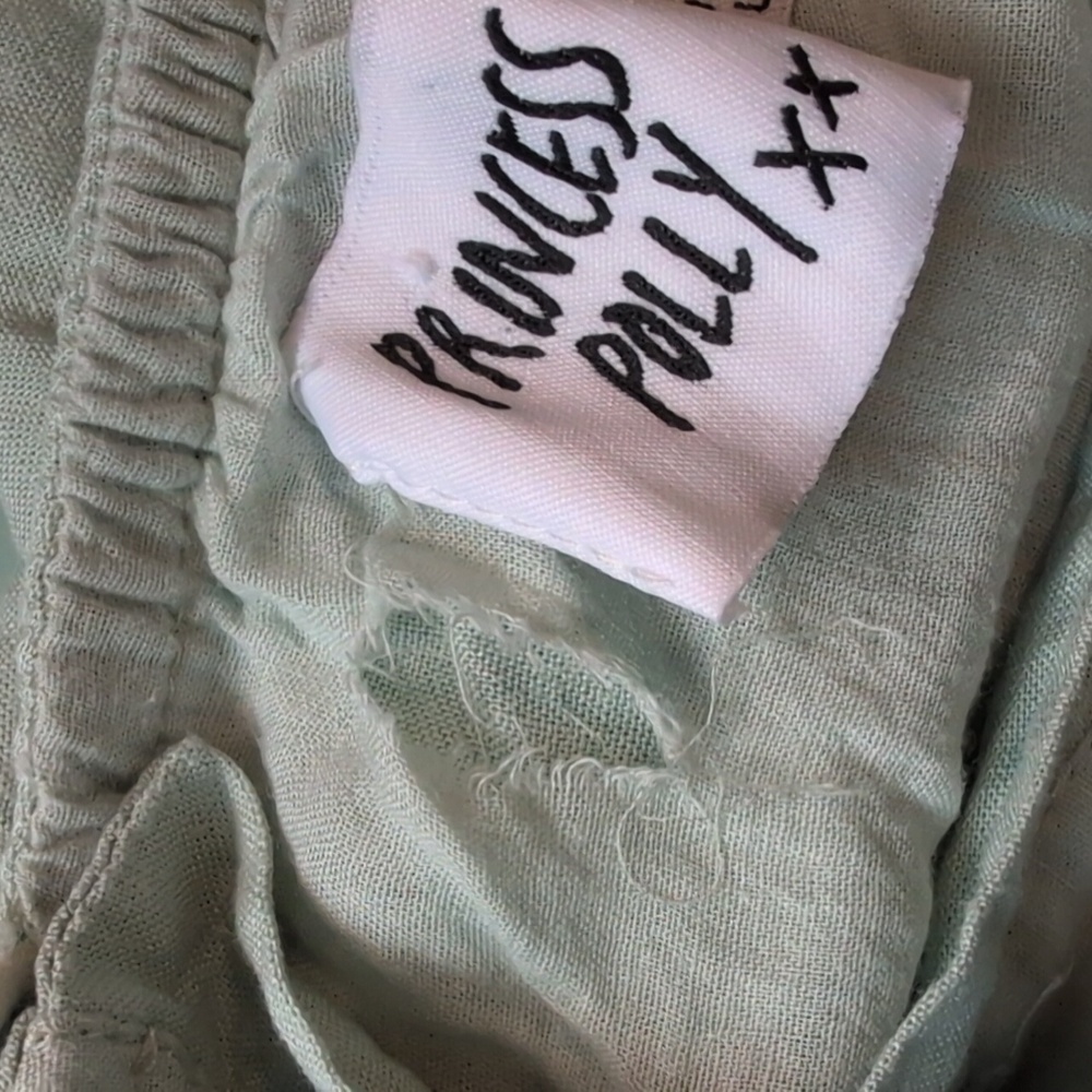 Princess Polly Sage Green Mini Babydoll Dress Size 4 - Picture 9 of 11